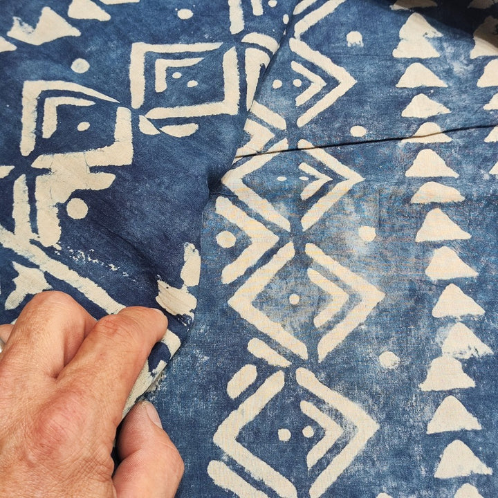 Pareo - Sarong etnico in 100% cotone artigianale - BATIK blu