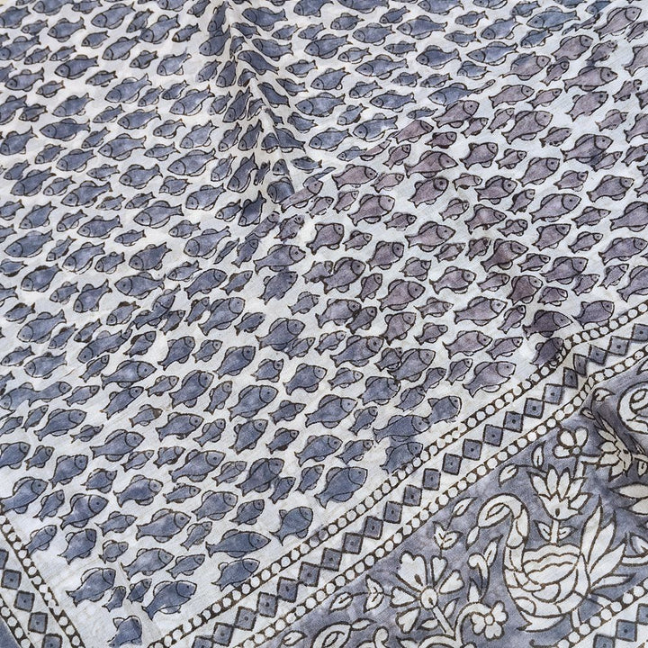 Pareo - UDAY handmade cotton scarf with tribal patterns - Beach towel