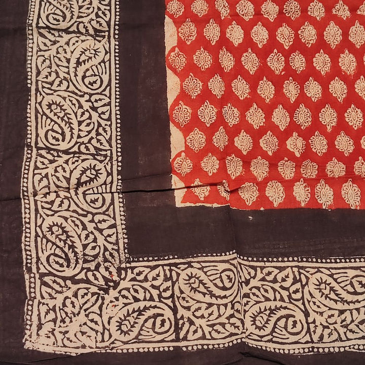 Pareo - Sciarpa artigianale in cotone con ornamenti Rajasthani