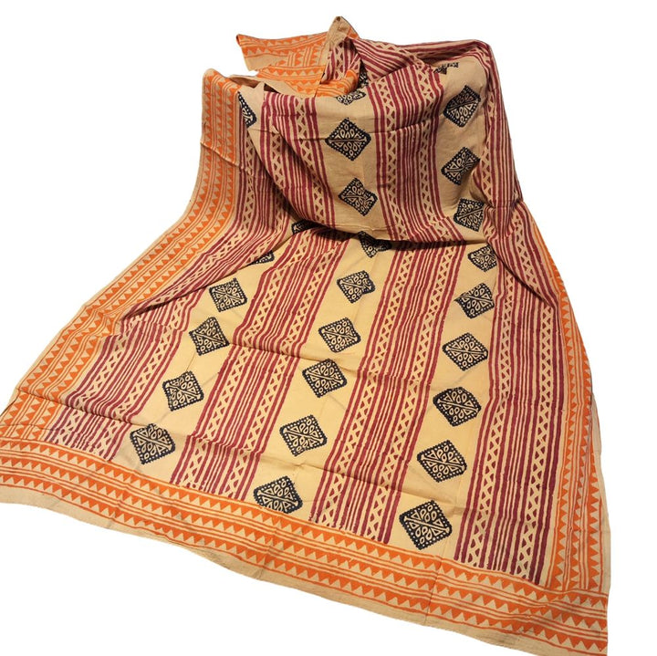 Pareo - Sarong etnico in 100% cotone artigianale - ORANGE