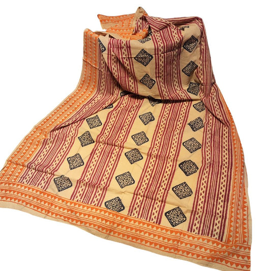 Pareo - Sarong etnico in 100% cotone artigianale - ORANGE