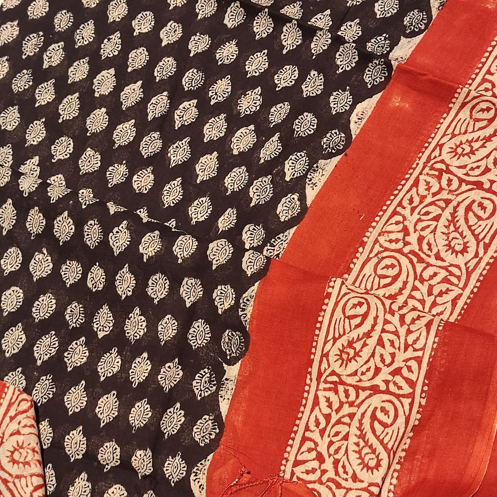 Pareo - Sciarpa artigianale in cotone con ornamenti Rajasthani