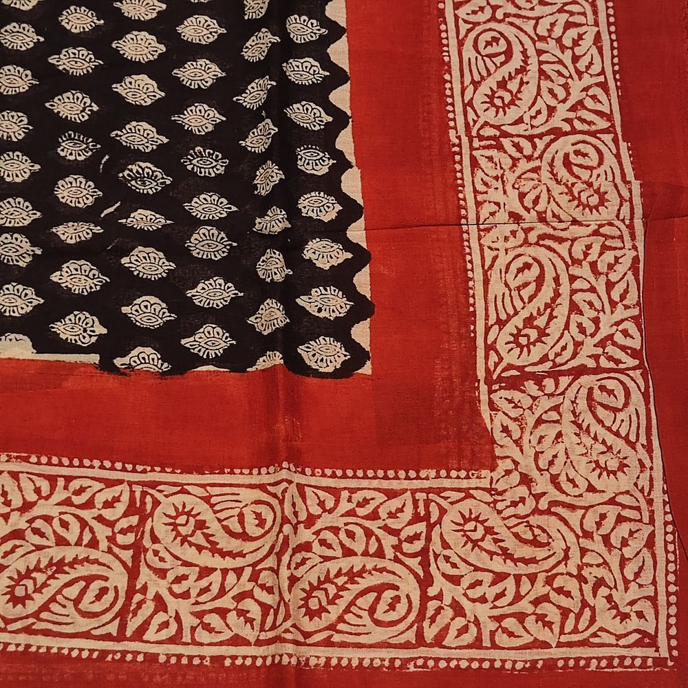 Pareo - Sciarpa artigianale in cotone con ornamenti Rajasthani