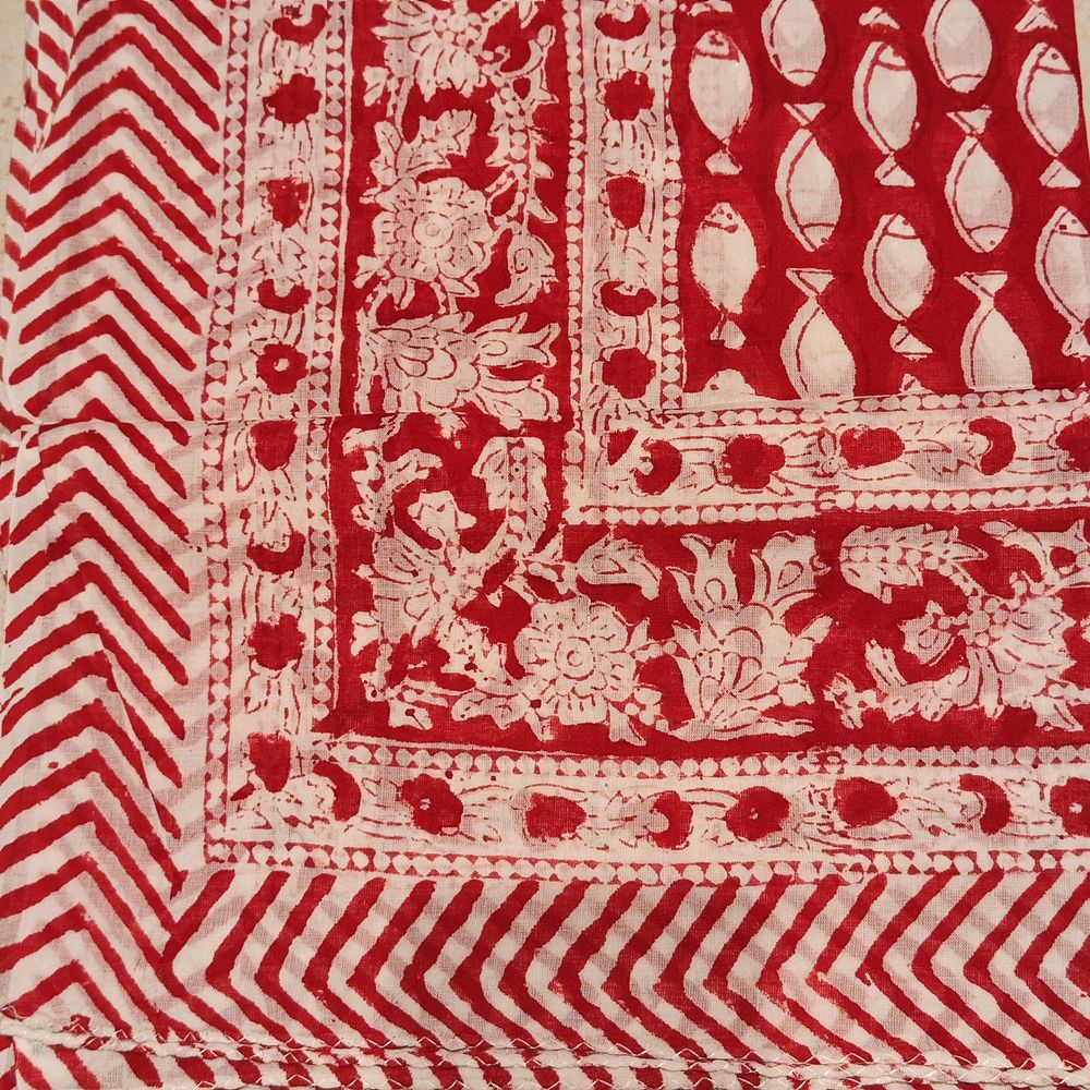 Pareo - Sciarpa YASH artigianale in cotone con fantasie tribali - Telo da mare – rosso