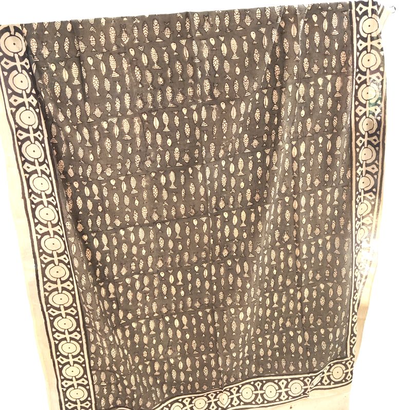Pareo - Sarong with fish in 100% artisanal cotton - RANGOON