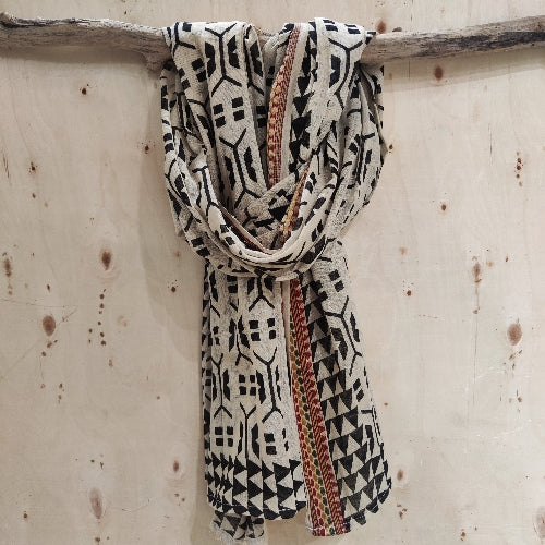 Pareo - Sciarpa artigianale in cotone -Telo da mare - RAINA