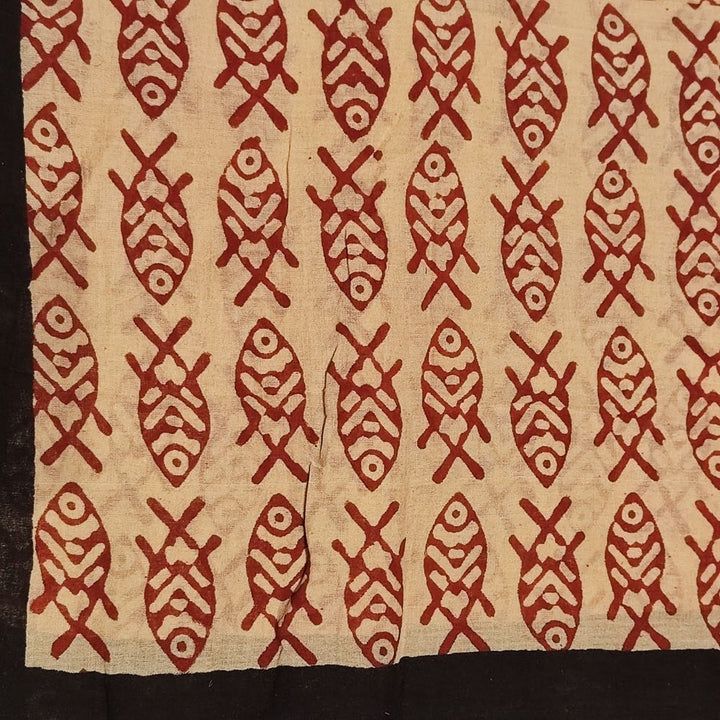 Pareo - Handmade Cotton Scarf with Fish Ornaments