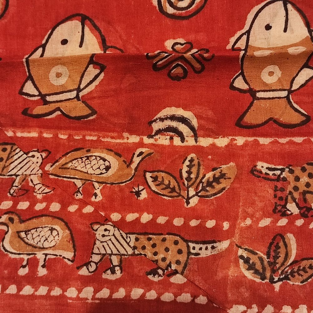 Pareo Fish handmade cotton scarf with Fish