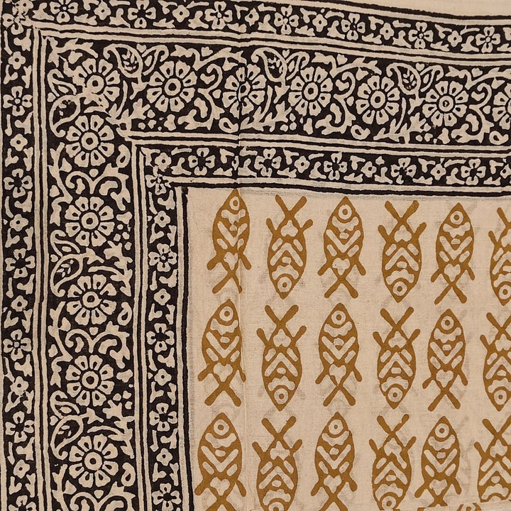 Pareo - Handmade Cotton Scarf with Fish Ornaments