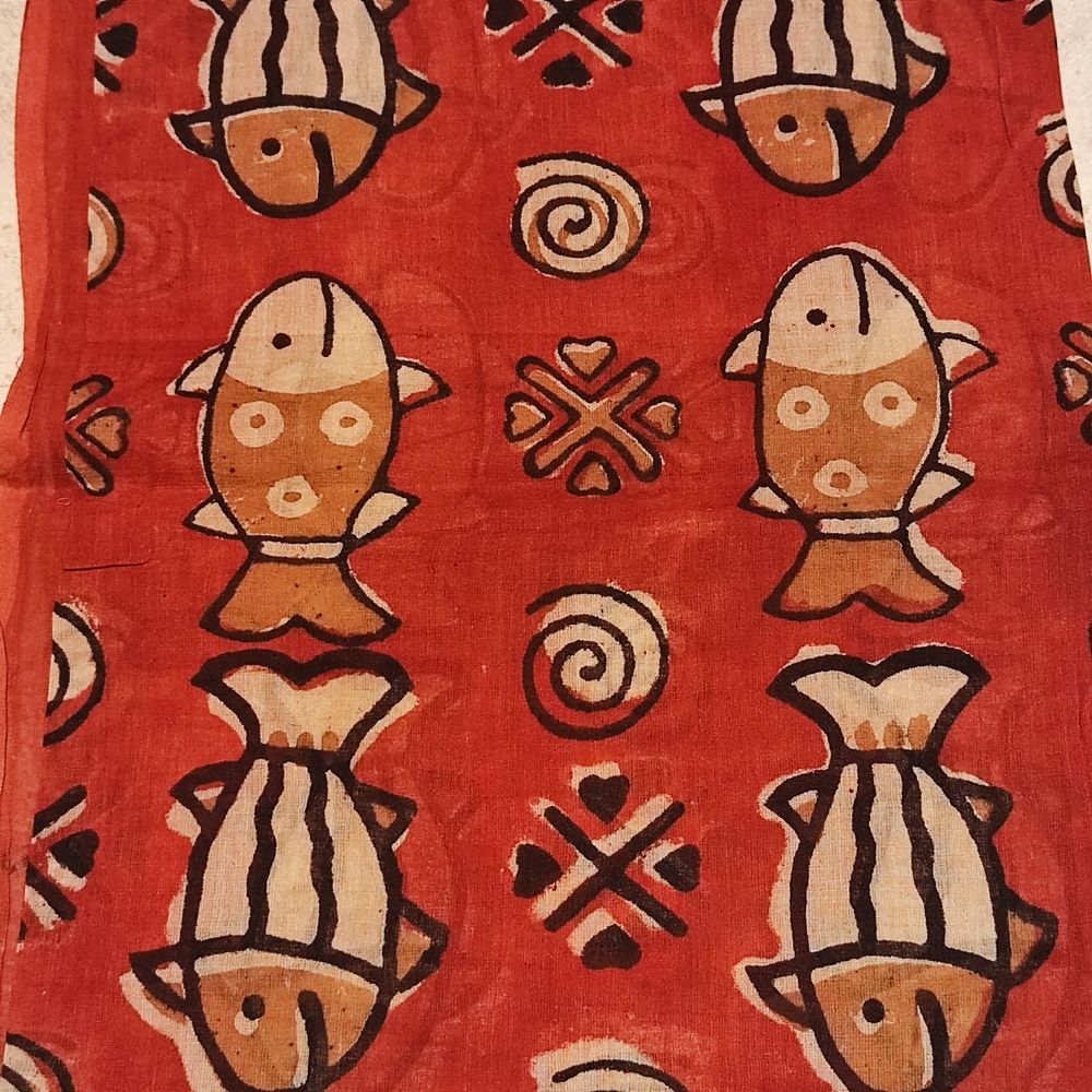 Pareo Fish handmade cotton scarf with Fish