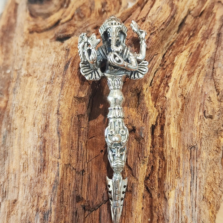 Ciondolo Ganesh con Dorje in argento 925 - PHURBA