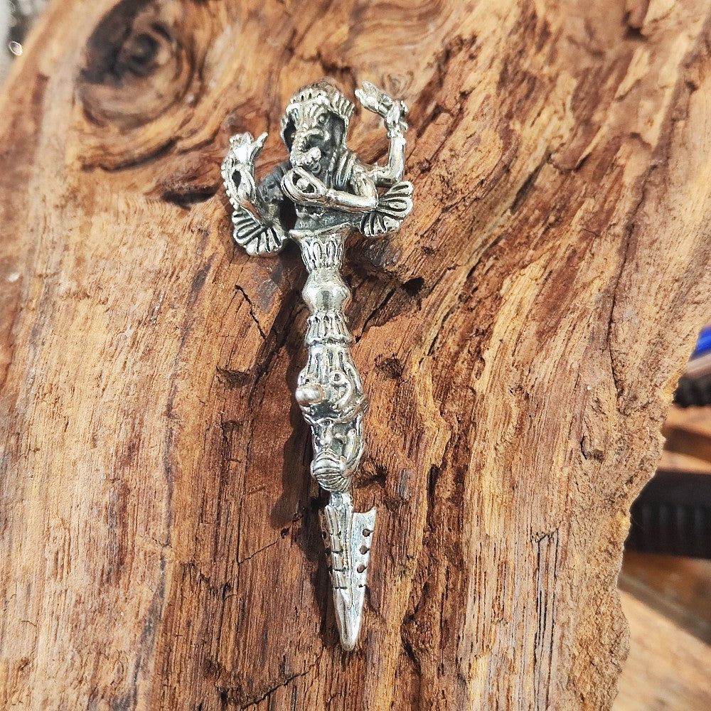Ciondolo Ganesh con Dorje in argento 925 - PHURBA
