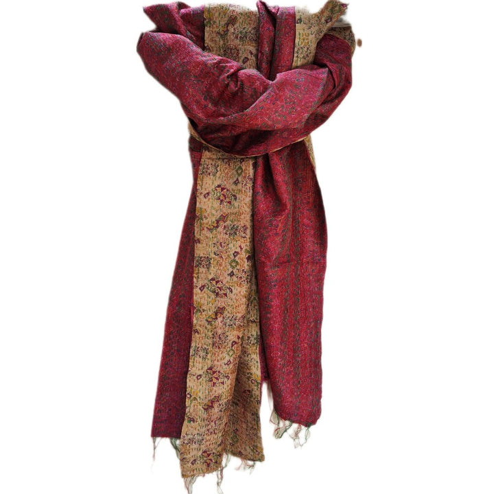 Sciarpa KANTHA con tessuti vintage misto seta ricamo - NARDA