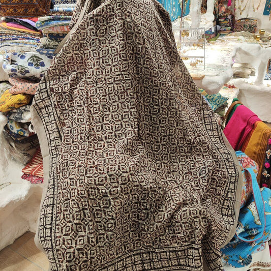 SCIARPA cotone - Pareo indiano artigianale - NORI – intero