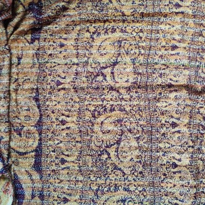 STOLA da donna KANTHA con tessuti vintage misto seta ricamo a mano - CHURAEE