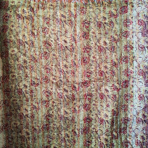 STOLA da donna KANTHA con tessuti vintage misto seta ricamo a mano - CHURAEE