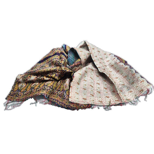 Sciarpa KANTHA con tessuti vintage misto seta ricamo - MOGHUL – studio