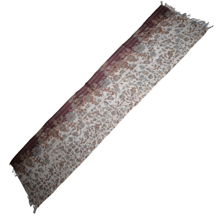 Sciarpa KANTHA con tessuti vintage misto seta ricamo a mano blu