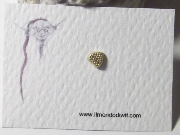18 gold heart nose earring 5 mm - GARLAPETA