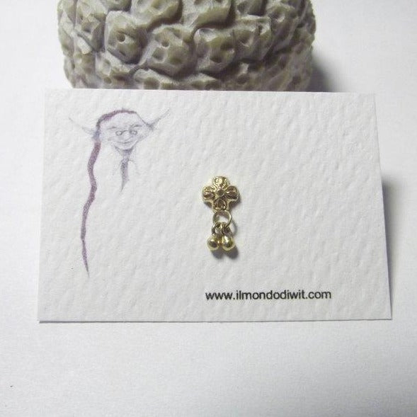 Orecchino da naso in oro 18  fiore 5mm 644