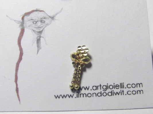 Orecchino da naso in oro 18 carati fiore 5 mm - HOSUR – immagine2