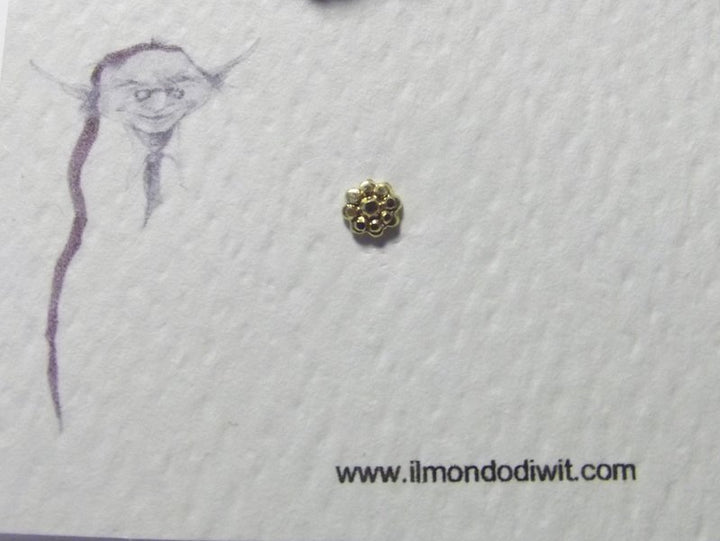 18k gold flower nose earring 5 mm - KANTABAJI