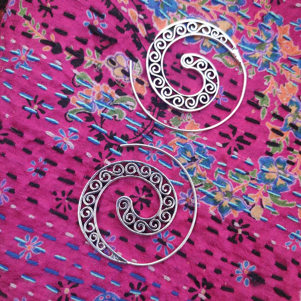 Orecchini etnici a spirale in ottone - BARGUD