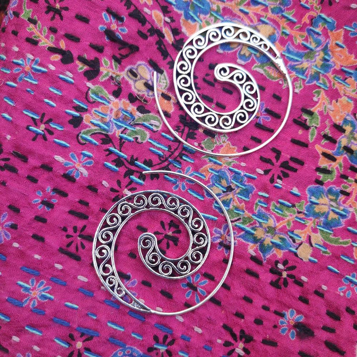 Orecchini etnici a spirale in ottone - BARGUD