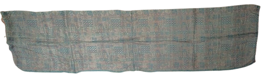 Sciarpa KANTHA con tessuti vintage misto seta ricamo a mano celeste - prugna β immagine2