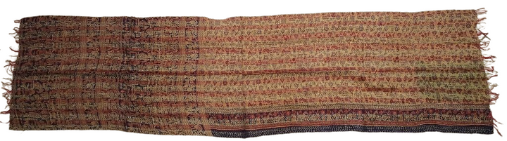 Sciarpa KANTHA con tessuti vintage misto seta ricamo a mano beige blu