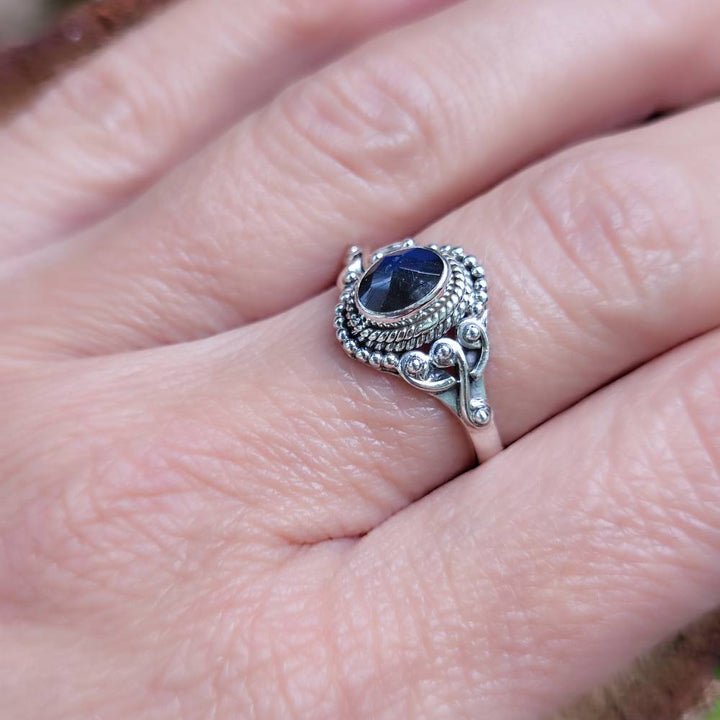 Anello argento 925 con pietra ovale - KUDALOI labradorite
