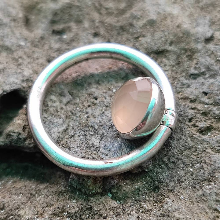 Anello etnico in argento 925 con pietra - KHADMI