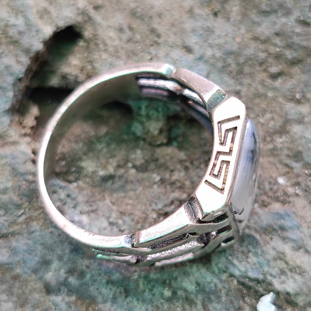 Anello etnico in argento 925 con pietra - LAMPLADEE