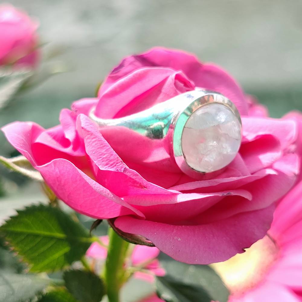 Anello etnico in argento 925 con pietra - CHACHA