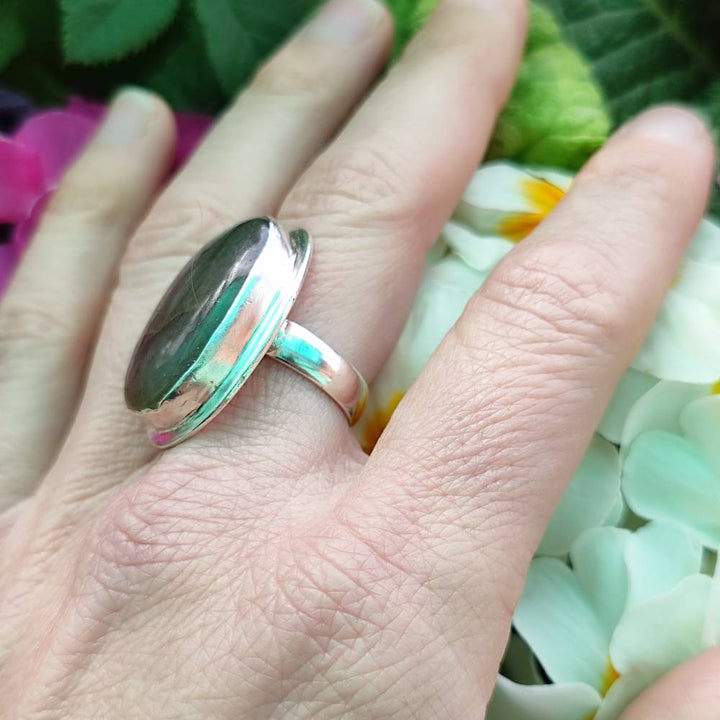 Anello etnico in argento 925 con pietra - MATACHAI