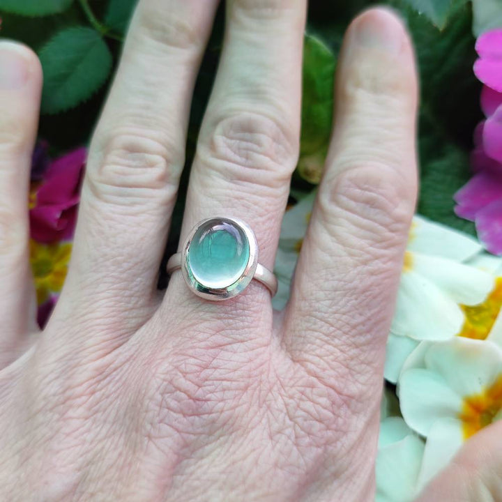 Anello etnico in argento 925 con pietra - MOOLANA