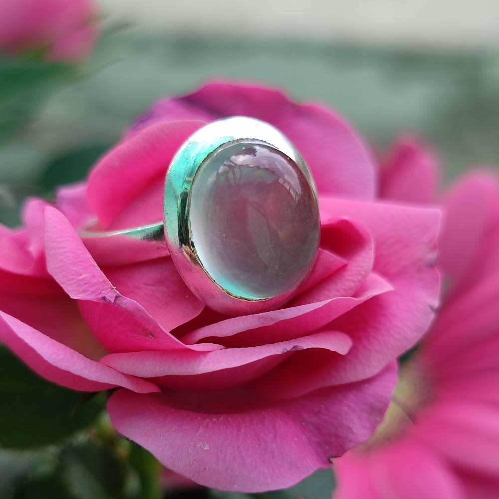 Anello etnico in argento 925 con pietra - MOOLANA