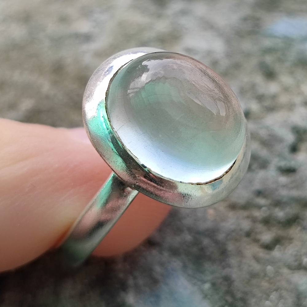 Anello etnico in argento 925 con pietra - MOOLANA