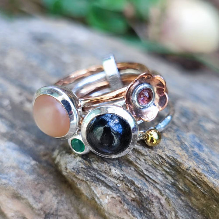 Anello a fascia in argento 925 con pietra - TIRUPATI