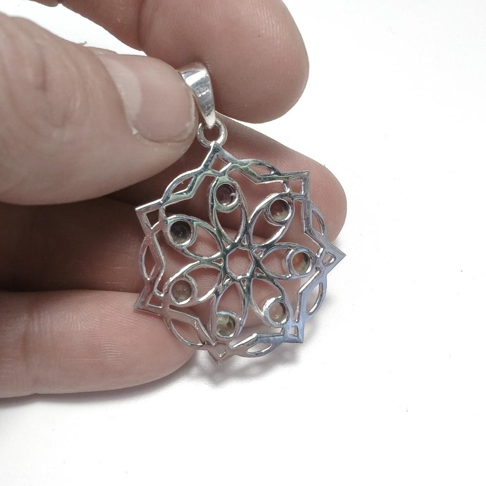 CIONDOLO in argento 925 con pietre - CHAKRA