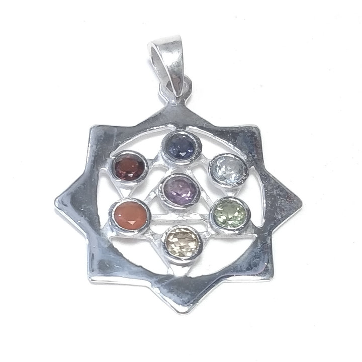 CIONDOLO PIETRA | in argento 925 con pietre CHAKRA | GIOIELLI ARGENTO