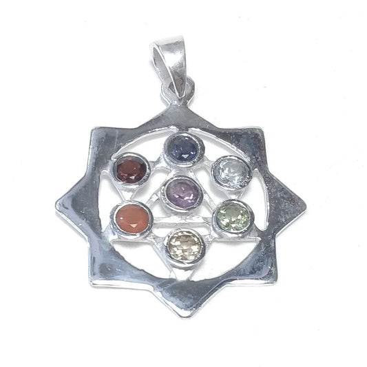 CIONDOLO in argento 925 con pietre - CHAKRA