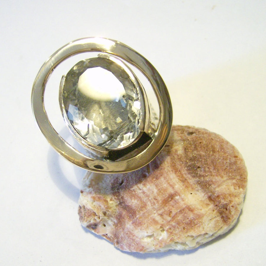 Anello quarzo rutilato realizzato in bronzo - bronzeage1968