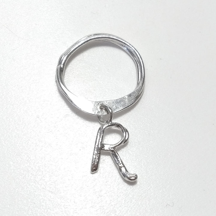 PERSONALIZED RING with letter in 925 silver handcrafted ring