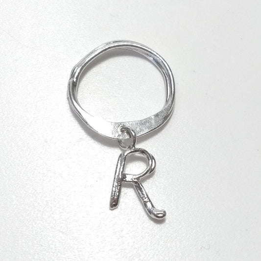 ANELLO PERSONALIZZATO con lettera in argento 925 anello artigianale – R