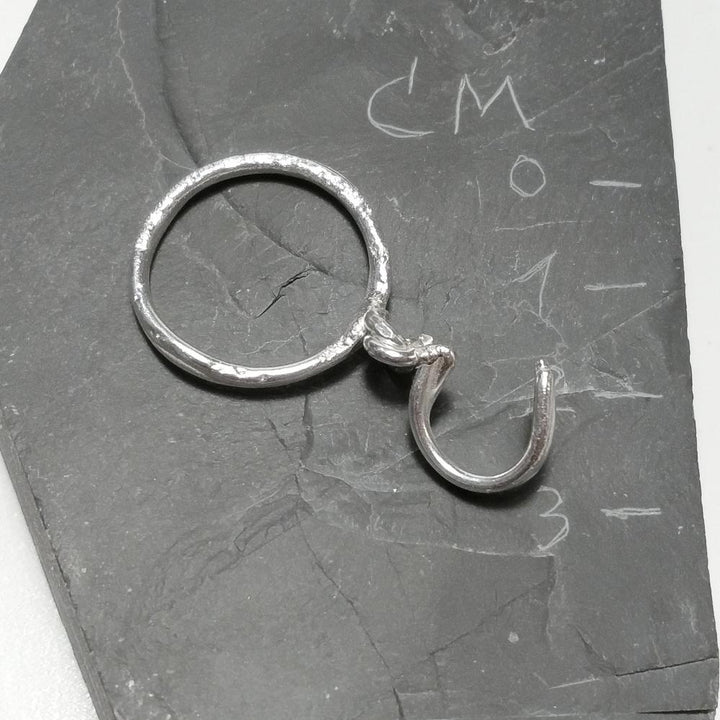 PERSONALIZED RING with letter in 925 silver handcrafted ring