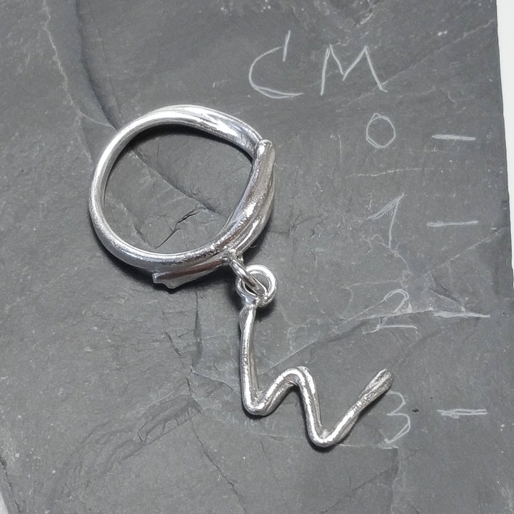 PERSONALIZED RING with letter in 925 silver handcrafted ring