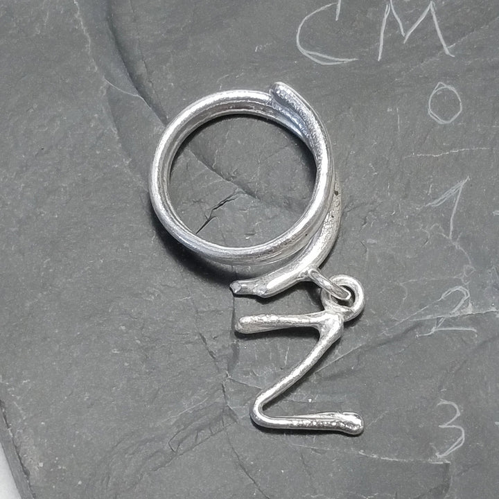 PERSONALIZED RING with letter in 925 silver handcrafted ring