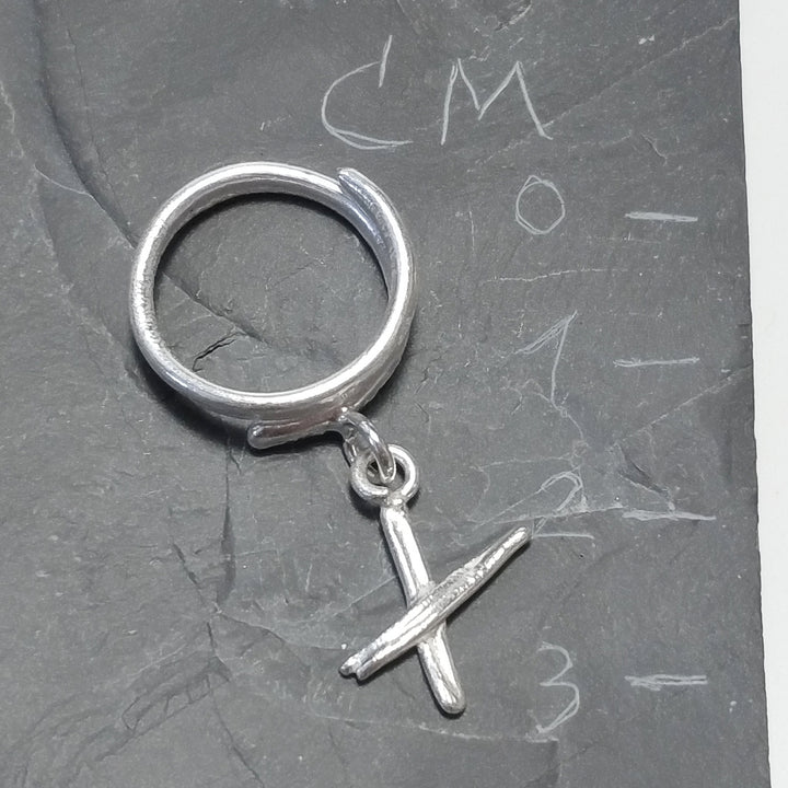 PERSONALIZED RING with letter in 925 silver handcrafted ring