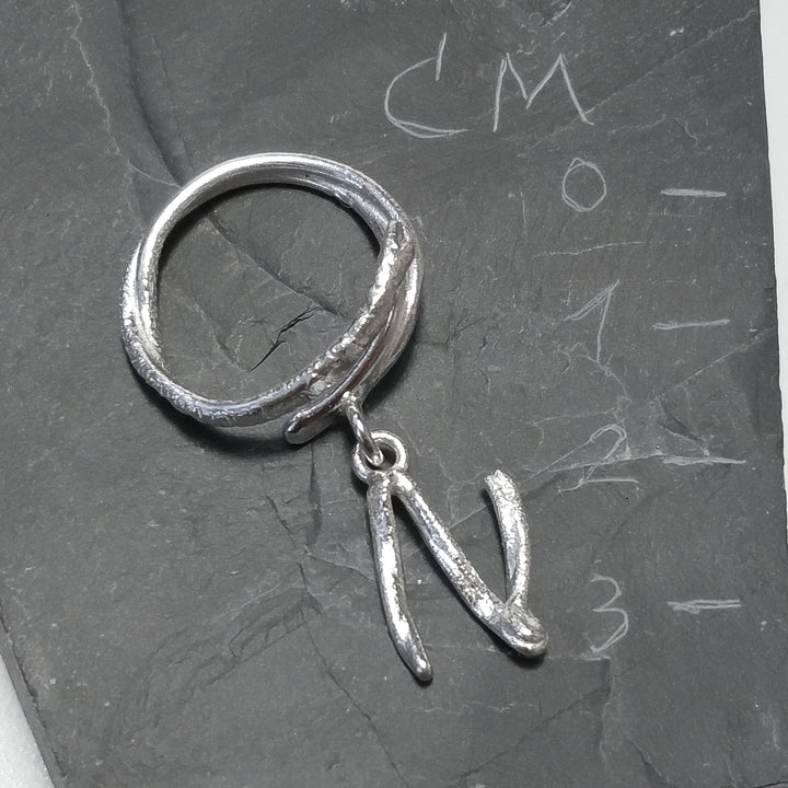 PERSONALIZED RING with letter in 925 silver handcrafted ring